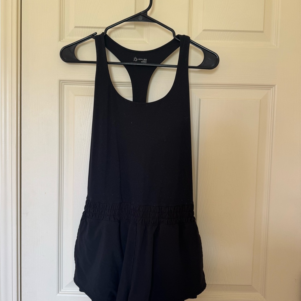 Aerie Black Backless Jumpsuit Relaxed Sleeveless